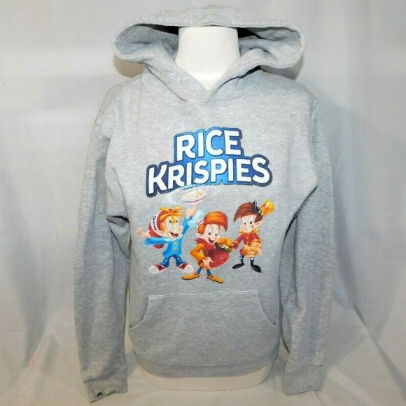Kelloggs Rice Krispies Cereal Mascot Snap Crackle Pop Womens S Gray Hoodie - Picture 1 of 7